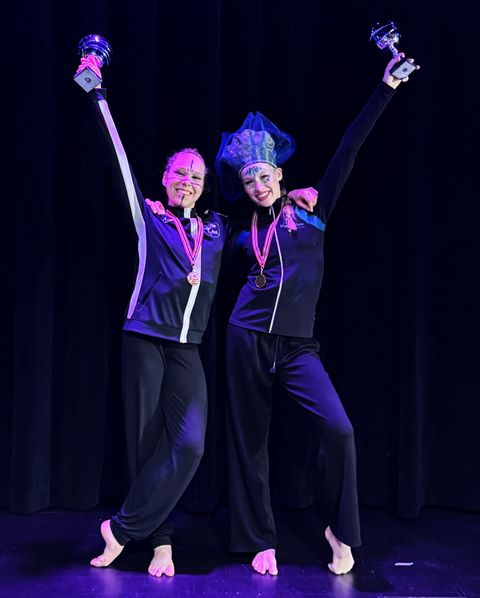 Iida and Melina pictured after the competition.